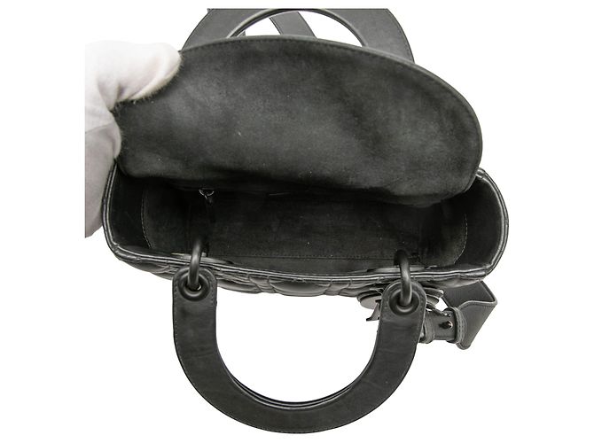 Dior Black Small Ultra Matte Calfskin Cannage My ABCDior Lady Dior Nero - vista 4