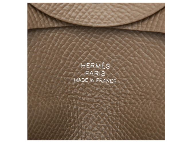 Monedero Hermès Bastia en cuero Epsom marrón Castaño Gris pardo - vista 5