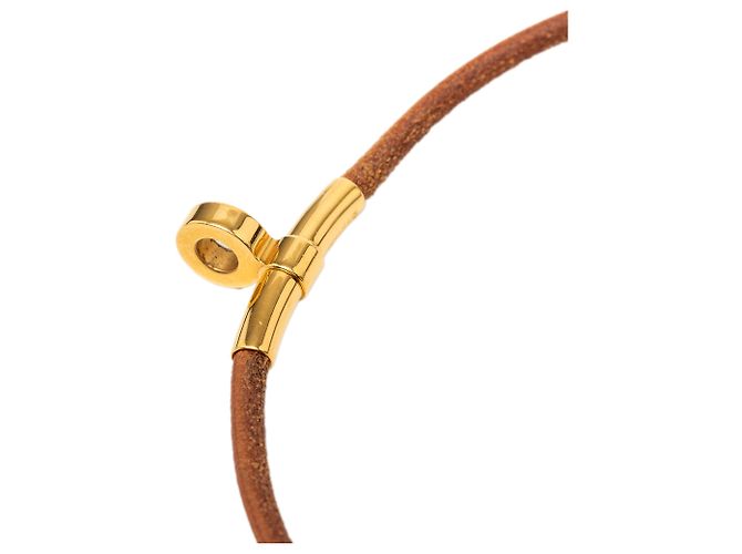 Collana choker Kite in pelle marrone Hermès - vista 3