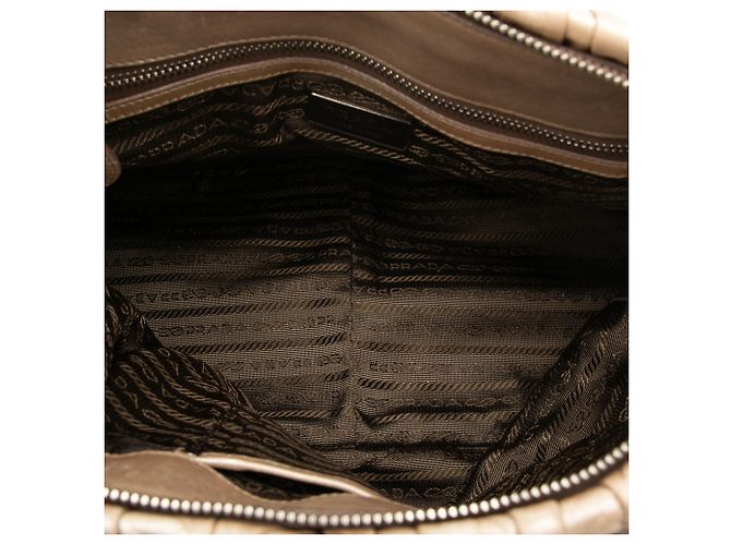 Borsa Satchel Prada in Nappa Gaufre Oro D'oro - vista 4