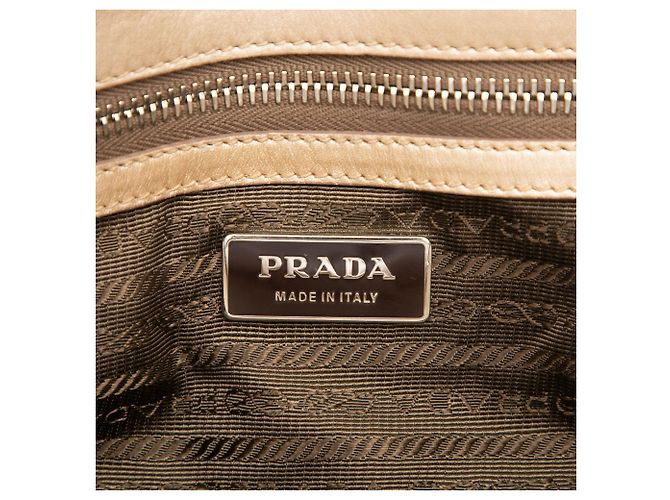Borsa Satchel Prada in Nappa Gaufre Oro D'oro - vista 5