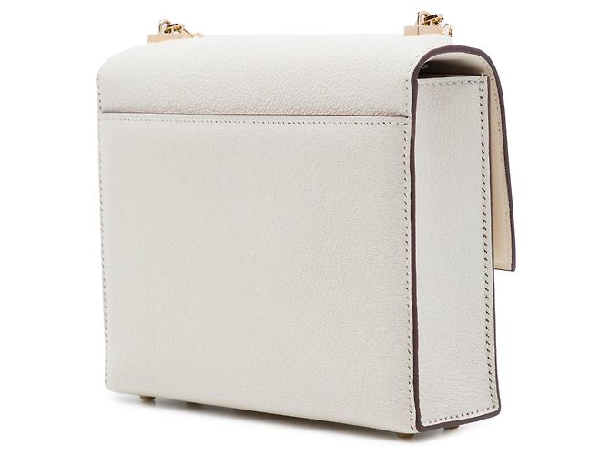Hermès White Mini Chevre Mysore Verrou Chaine Blanc Blanc cassé - vue 2