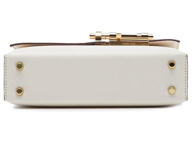 Hermès White Mini Chevre Mysore Verrou Chaine Blanc Blanc cassé - vue 3
