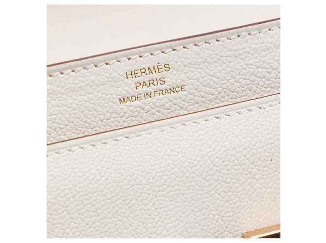 Hermès White Mini Chevre Mysore Verrou Chaine Blanc Blanc cassé - vue 5