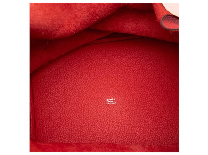 Hermès Red Bicolor Clemence and Swift Picotin Lock 26 Rosso - vista 4