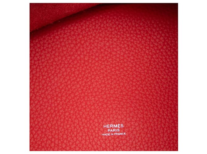 Hermès Red Bicolor Clemence and Swift Picotin Lock 26 Rosso - vista 5