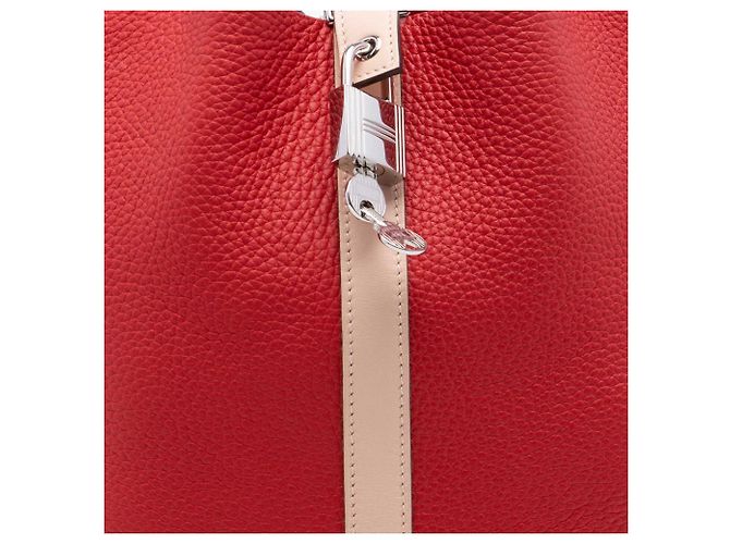 Hermès Red Bicolor Clemence and Swift Picotin Lock 26 Rosso - vista 6
