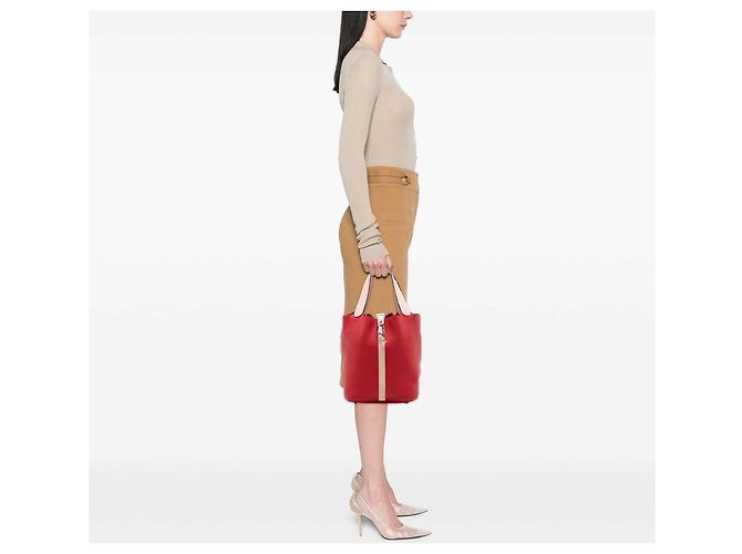 Hermès Red Bicolor Clemence and Swift Picotin Lock 26 Rosso - vista 7
