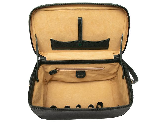 Bamboo Borsa Vanity Gucci in vitello verde con bambù Verde scuro - vista 4