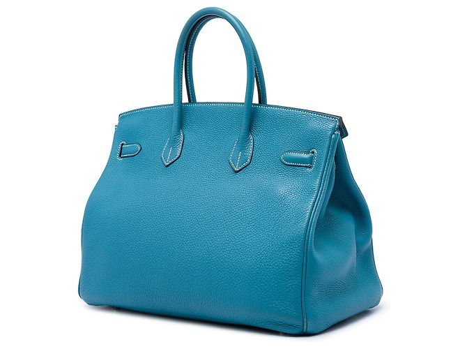 Hermès Blue Clemence Birkin Retourne 35 Azul - vista 2