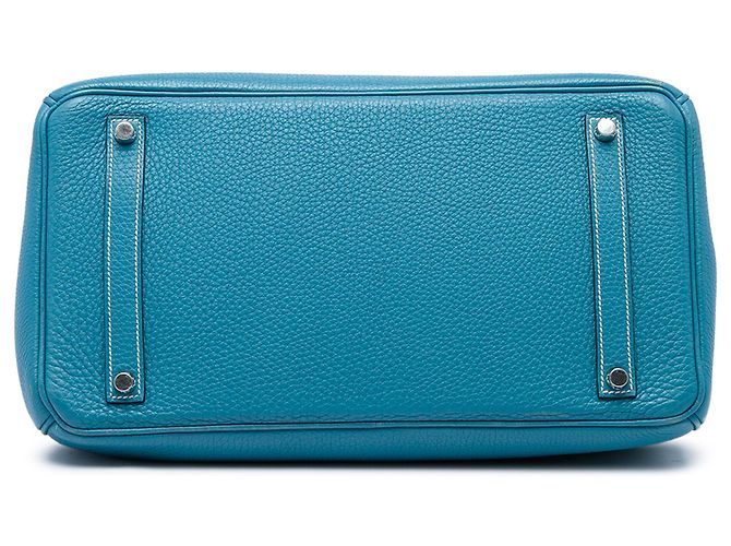 Hermès Blue Clemence Birkin Retourne 35 Azul - vista 3