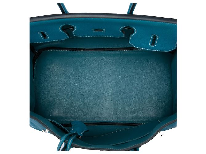 Hermès Blue Clemence Birkin Retourne 35 Azul - vista 4