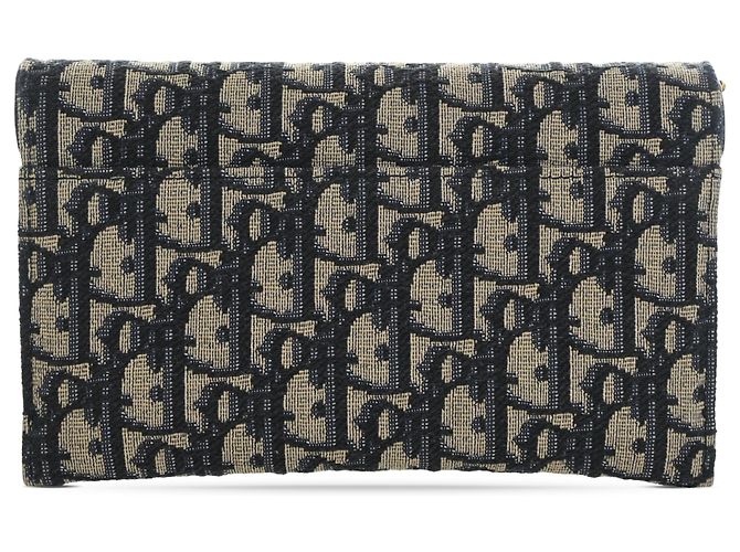 Dior Blue Oblique Canvas Saddle Wallet On Chain Blau Marineblau - vue 2