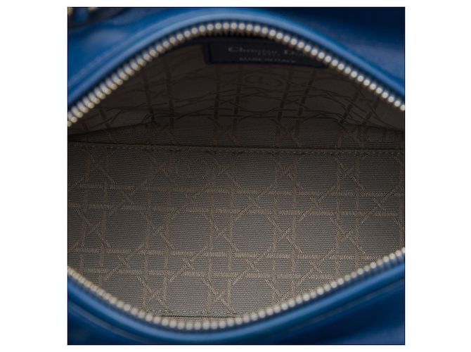 Dior Blue Medium Lambskin Cannage Lady Dior - vista 4