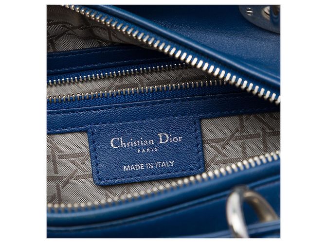 Dior Blue Medium Lambskin Cannage Lady Dior - vista 5