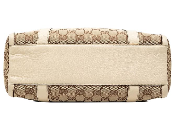 Borsa Boston Gucci Abbey D Ring in tela GG beige - vista 3