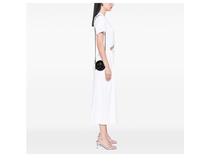 Chanel Borsa crossbody rotonda in velluto nero con perle e paillettes - vista 6