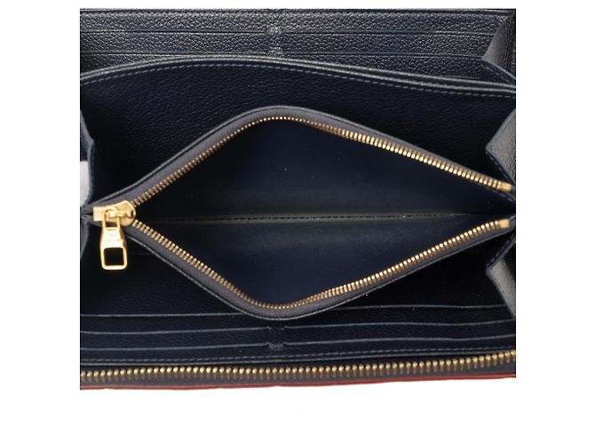 Louis Vuitton Blue Monogram Empreinte Zippy Long Wallet Blau Marineblau - Ansicht 4