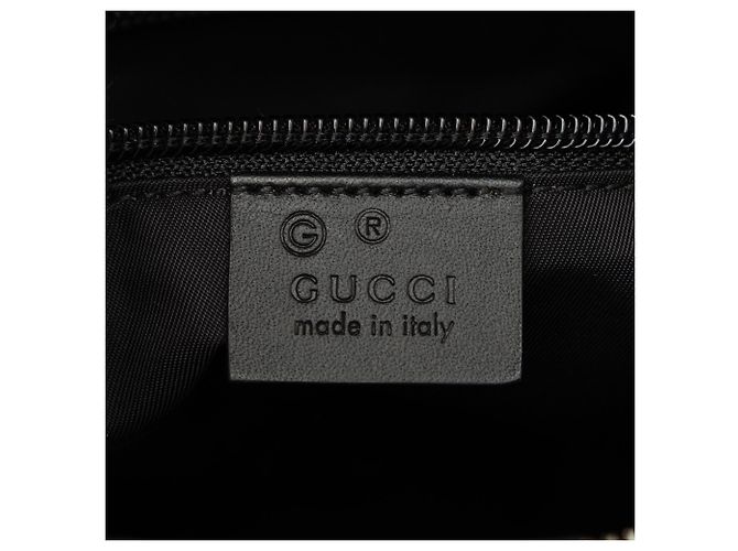 Borsa a tracolla Gucci in Techno Canvas nero con banda Web - vista 5