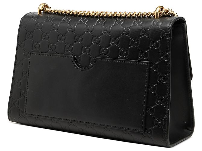 Padlock Borsa a Tracolla Gucci Guccissima Medium Nera con Lucchetto Nero - vista 2