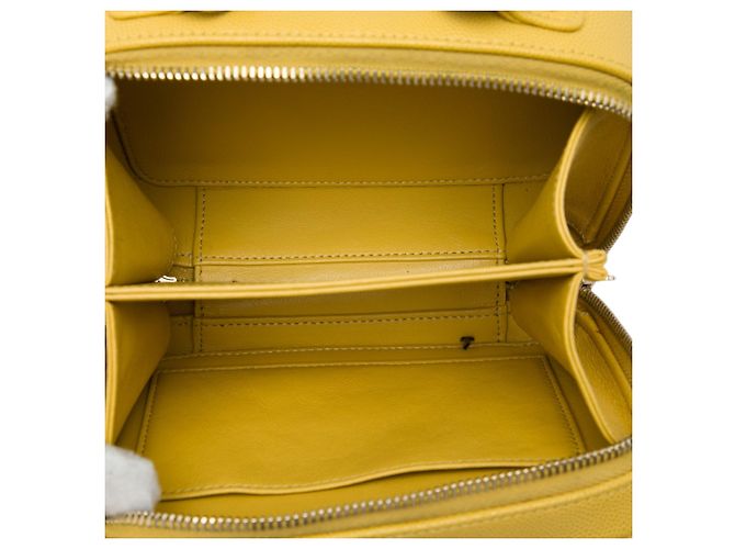 Chanel Yellow Small Caviar CC Filigree Vanity Case Giallo Senape - vista 4