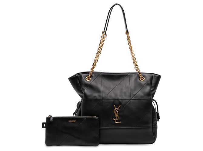 Saint Laurent Black Small Quilted Lambskin Jamie Shopping Tote - view 7