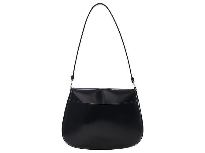 Borsa a spalla con patta Cleo in pelle Spazzolato nera Prada Nero - vista 4