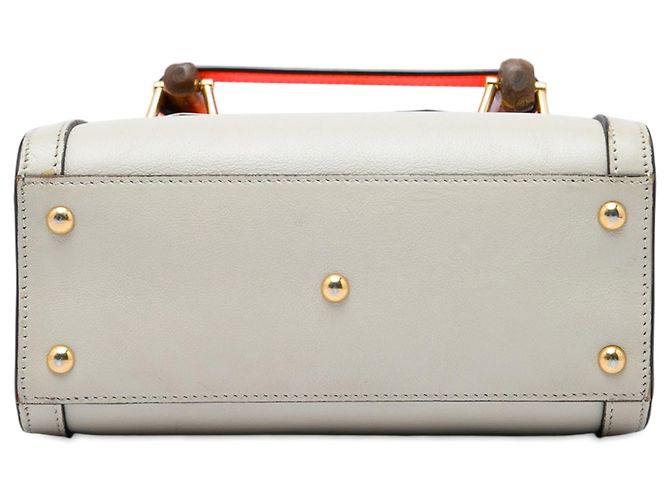 Borsa Diana Mini in pelle di vitello bianca con bambù Gucci Bianco Bianco sporco - vista 3