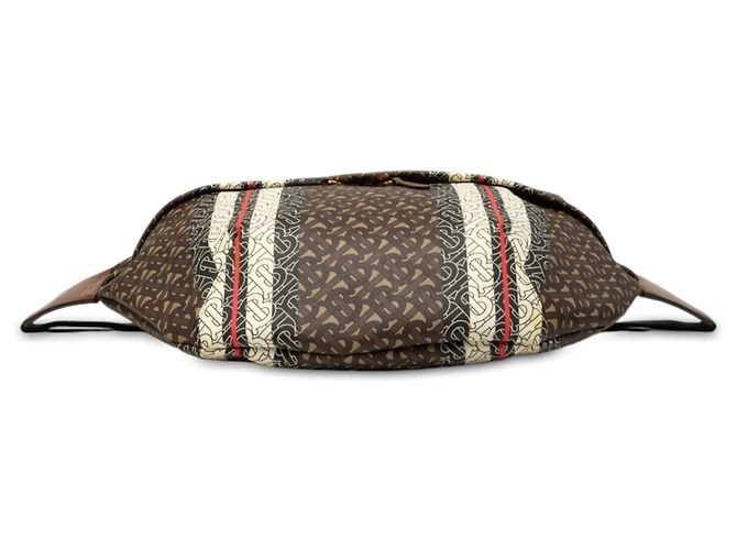 Burberry Brown Extra Large TB Monogram E-Canvas Stripe Gürteltasche Braun - Ansicht 3