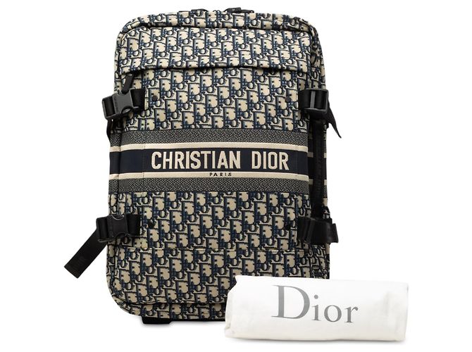Valigia Diortravel Dior Blue Small Oblique Canvas Blu navy - vista 7