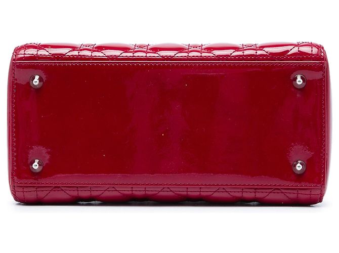 Dior Red Medium Patent Cannage Lady Dior Rosso - vista 3