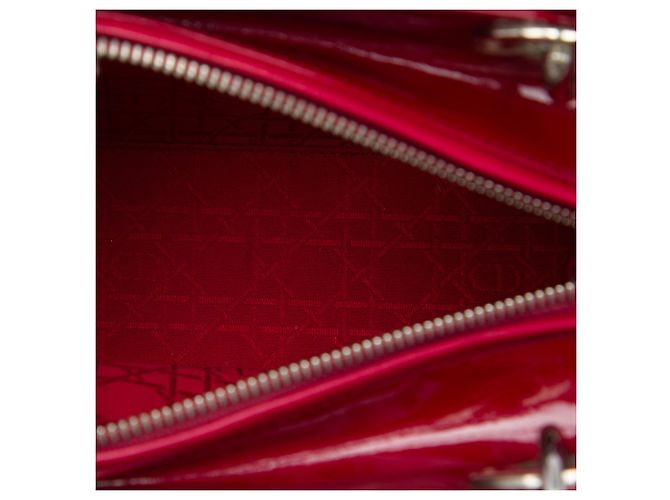 Dior Red Medium Patent Cannage Lady Dior Rosso - vista 4