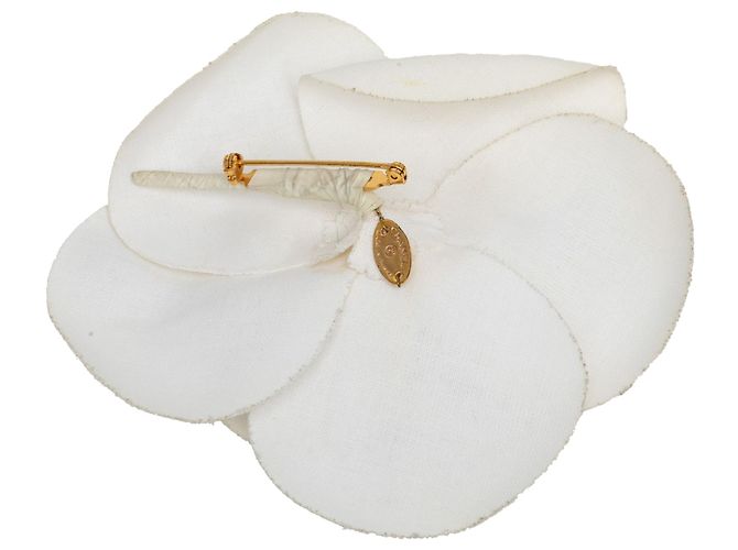 Spilla Camelia in Tela Bianca Chanel Bianco - vista 2