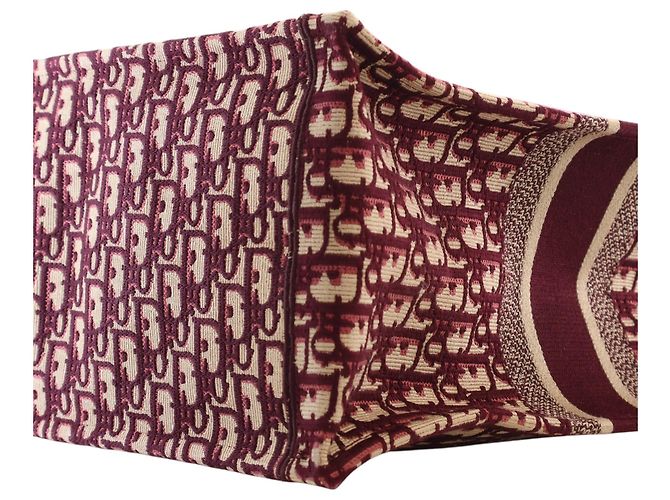Dior Book Tote groß, rot, aus bestickter Oblique Canvas Bordeaux - Ansicht 11