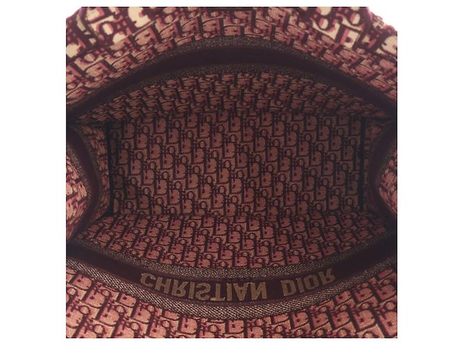 Dior Book Tote groß, rot, aus bestickter Oblique Canvas Bordeaux - Ansicht 4
