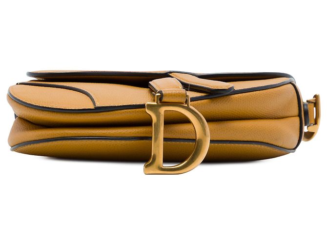 Mini Bolsa Saddle Dior em pele de vitelo granulada castanha Marrom Castanho claro - vista 3