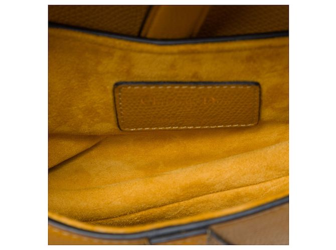 Mini Bolsa Saddle Dior em pele de vitelo granulada castanha Marrom Castanho claro - vista 4