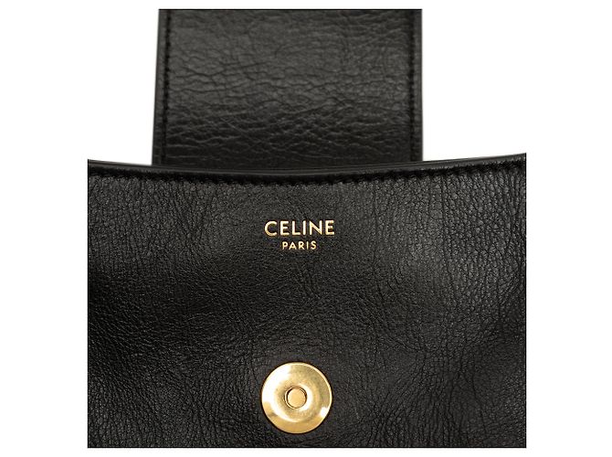 Céline Borsa a tracolla Celine Triomphe Wiltern in pelle di vitello nera Nero - vista 5