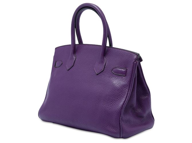 Hermès Purple Clemence Birkin Retourne 30 Porpora - vista 2