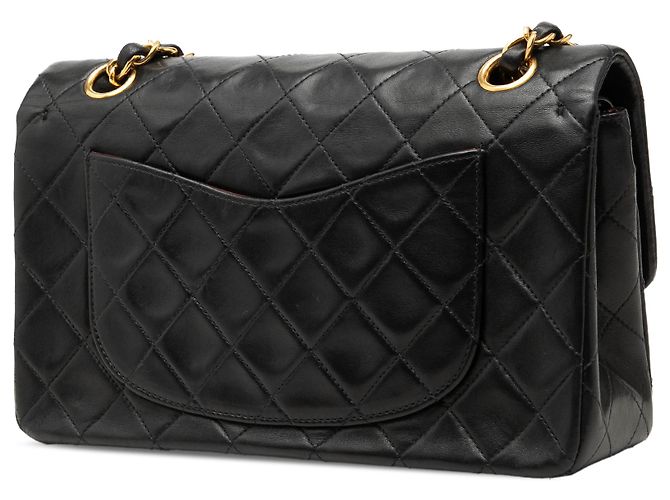 Chanel Black Small Classic Lambskin Double Flap Nero - vista 2