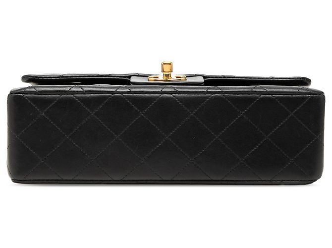 Chanel Black Small Classic Lambskin Double Flap Nero - vista 3