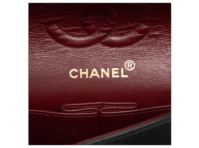 Chanel Black Small Classic Lambskin Double Flap Nero - vista 5