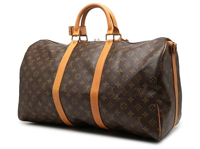 Louis Vuitton Brown Monogram Keepall Bandouliere 50 Marrone - vista 2