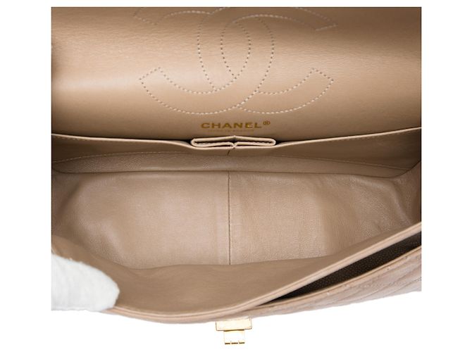 Chanel Brown Quilted Caviar Reissue 2.55 Double Flap 226 Marrom Bege - vista 4