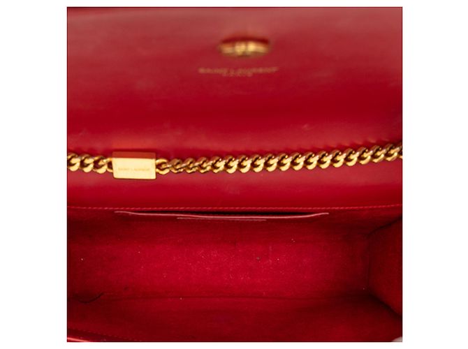Saint Laurent Red Medium Smooth Calfskin Classic Monogram Kate Tassel Crossbody Rosso - vista 4