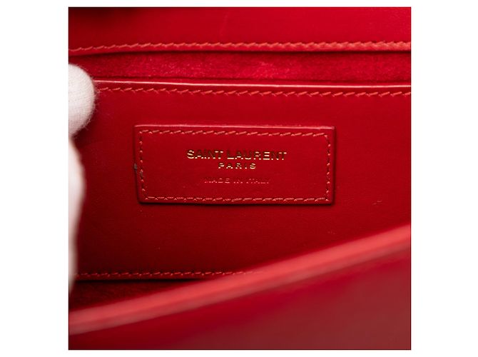 Saint Laurent Red Medium Smooth Calfskin Classic Monogram Kate Tassel Crossbody Rosso - vista 5
