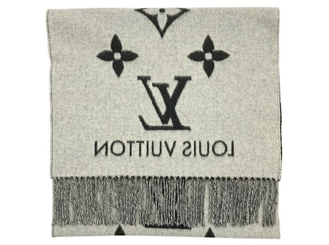 Sciarpa in cashmere borchiata Reykjavik Louis Vuitton Marrone Nero - vista 3