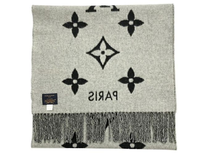 Sciarpa in cashmere borchiata Reykjavik Louis Vuitton Marrone Nero - vista 4