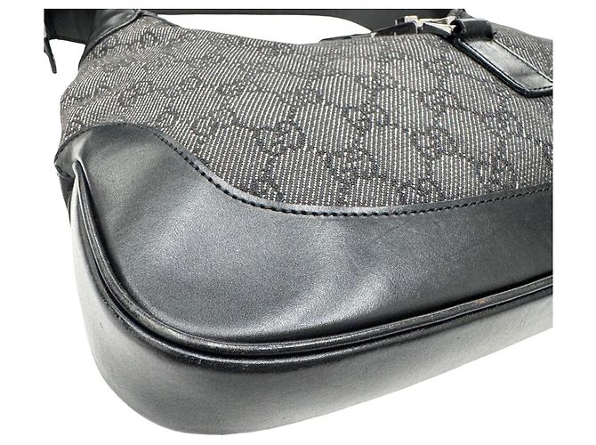 Borsa a tracolla GUCCI Jackie 00963 Black Canvas Nero - vista 4
