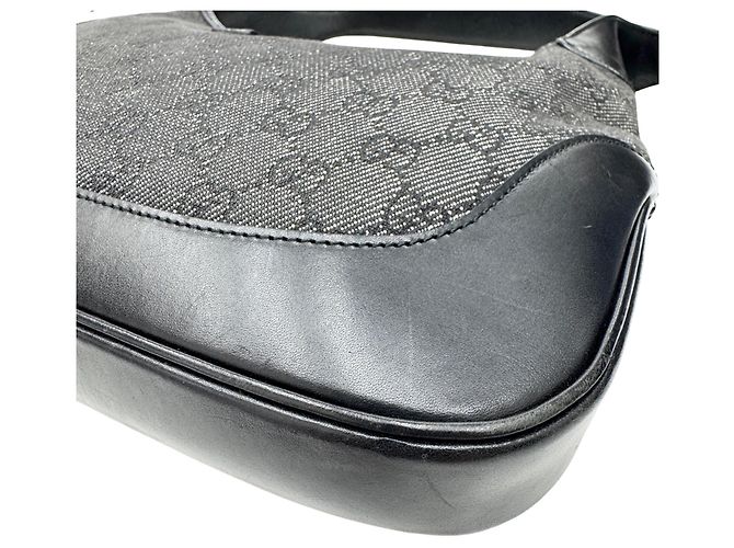 Borsa a tracolla GUCCI Jackie 00963 Black Canvas Nero - vista 6